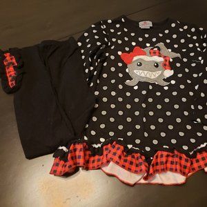 Ruffle girl shark set